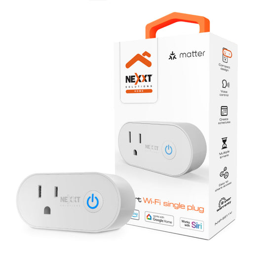 Tomacorriente inteligente Nexxt Wi-Fi asistente de voz / Matter