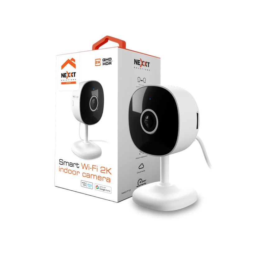 Cámara inteligente Nexxt Wi-Fi 2K con USB-C y visión nocturna