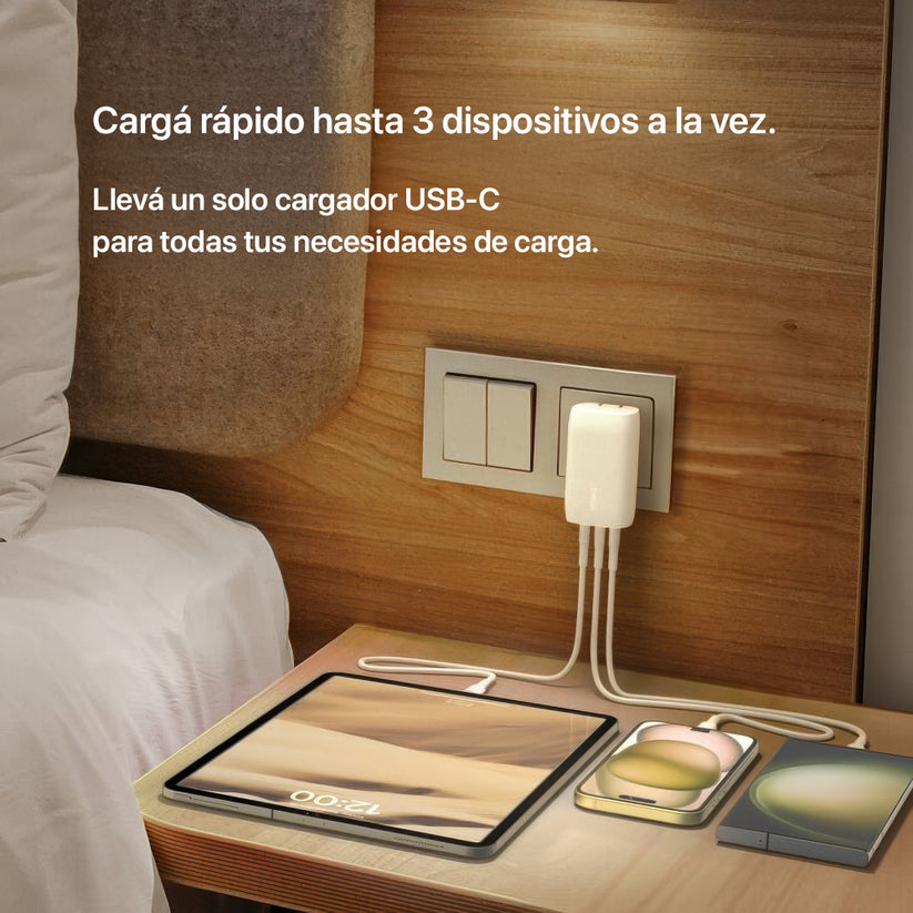 Cargador de pared Belkin USB-C de 3 puertos con PPS de 67W