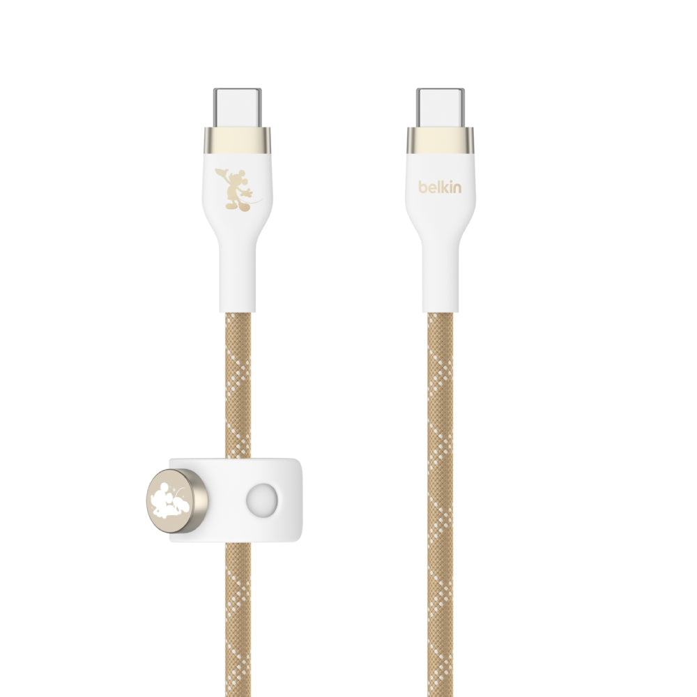 Cable Belkin Pro Flex USB-C a USB-C 2m Mickey - Blanco Estrella