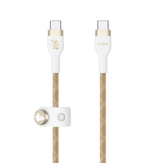 Cable Belkin Pro Flex USB-C a USB-C 2m Mickey - Blanco Estrella