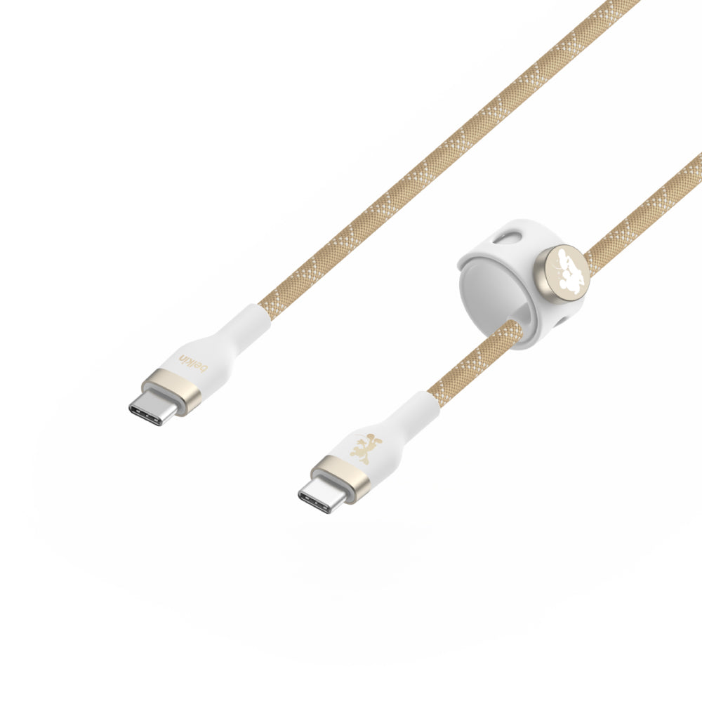 Cable Belkin Pro Flex USB-C a USB-C 2m Mickey - Blanco Estrella