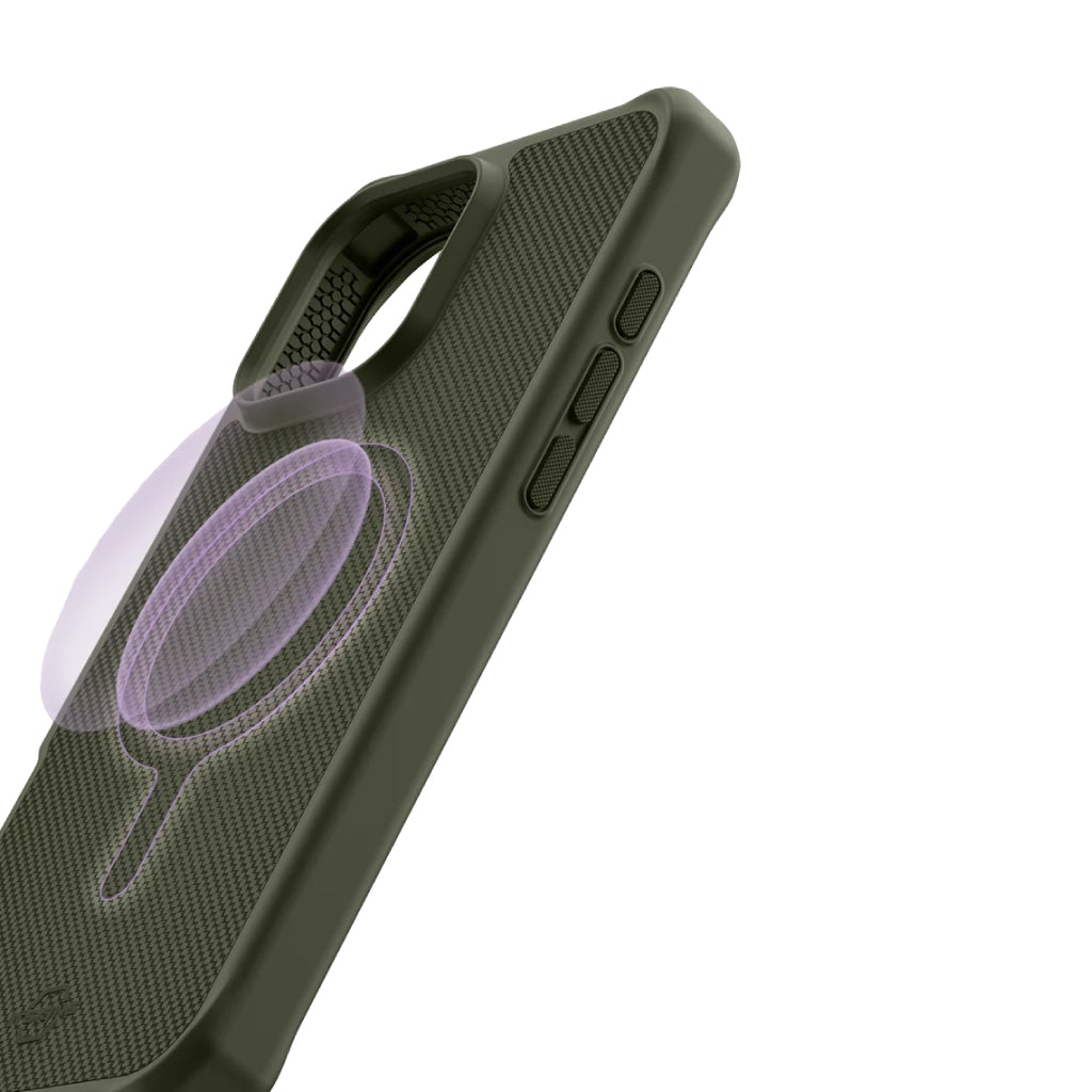 Estuche Itskins Ballistic Nylon con magsafe para iPhone 16 Pro Max - Verde