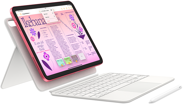 Imagen del iPad, el Magic Keyboard Folio y el Apple Pencil.