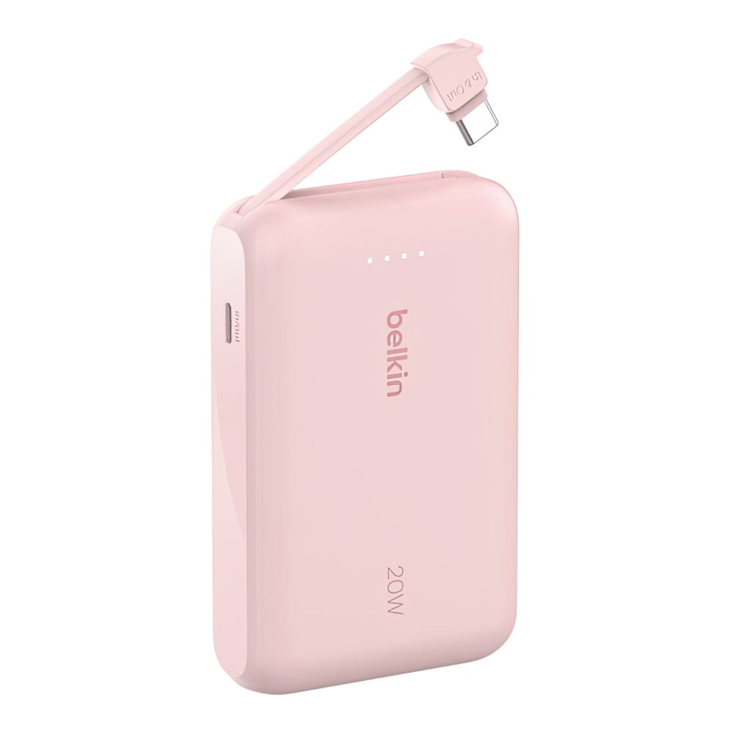 Batería Belkin portátil 10K con cable integrado - Rosado