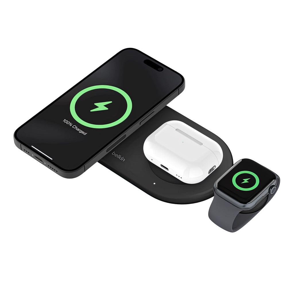 Base de carga Belkin Wireless Charging Pad 3 en 1 - Negro