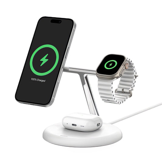 Base de carga Belkin Wireless Charging Pad 3 en 1 - Blanco