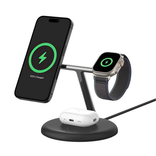 Base de carga Belkin Wireless Charging Pad 3 en 1 - Negro