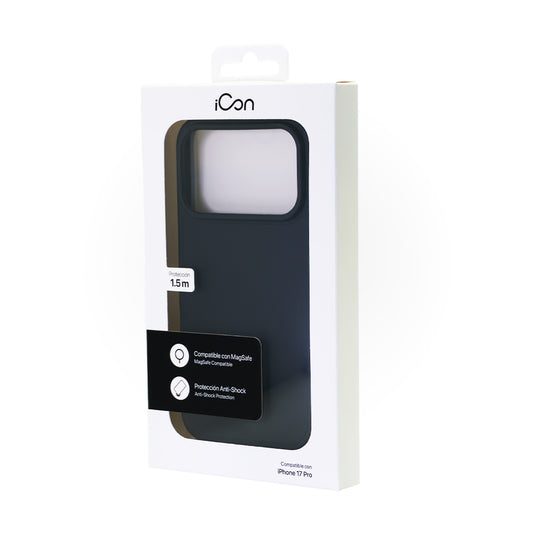 Estuche iCon Silicon con magsafe para iPhone 17 Pro - Negro