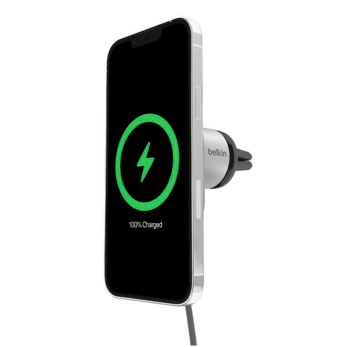 Cargador de Carro Belkin Wireless Vent Mount Pro 15W / Qi2 para iPhone - Blanco