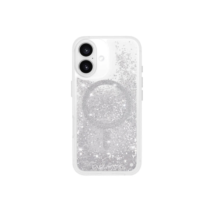 Estuche Case Mate Waterfall con magsafe para iPhone 16 - Plata