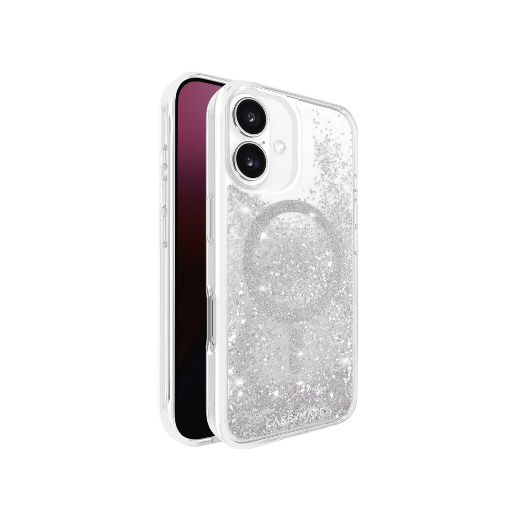 Estuche Case Mate Waterfall con magsafe para iPhone 16 - Plata