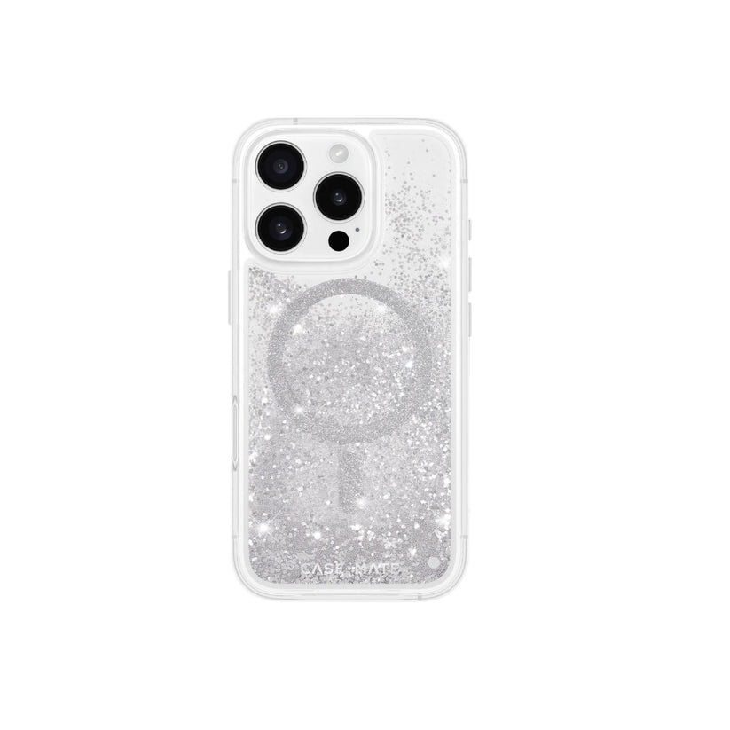 Estuche Case Mate Waterfall con magsafe para iPhone 16 Pro - Plata