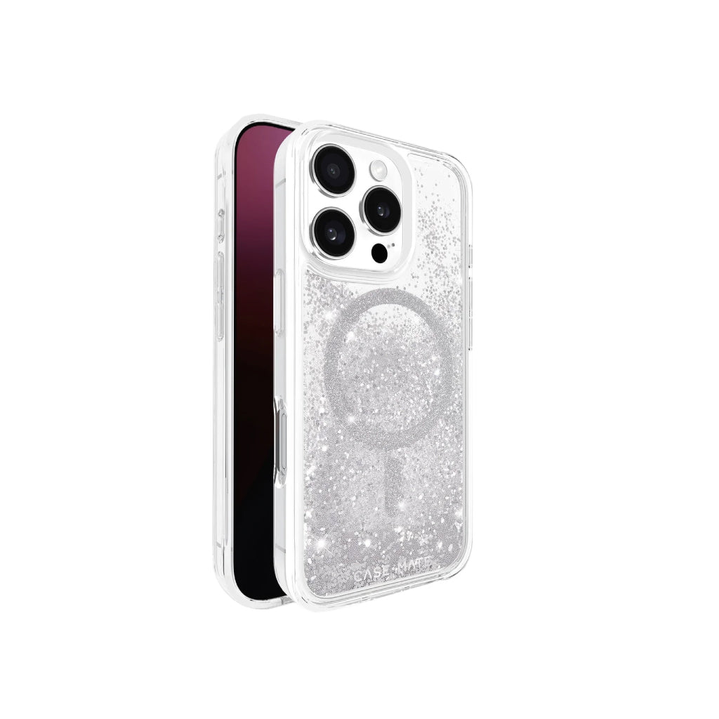 Estuche Case Mate Waterfall con magsafe para iPhone 16 Pro - Plata