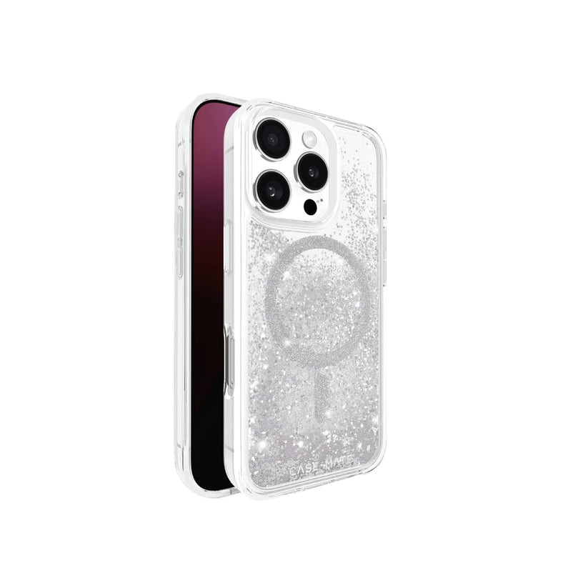 Estuche Case Mate Waterfall con magsafe para iPhone 16 Pro - Plata