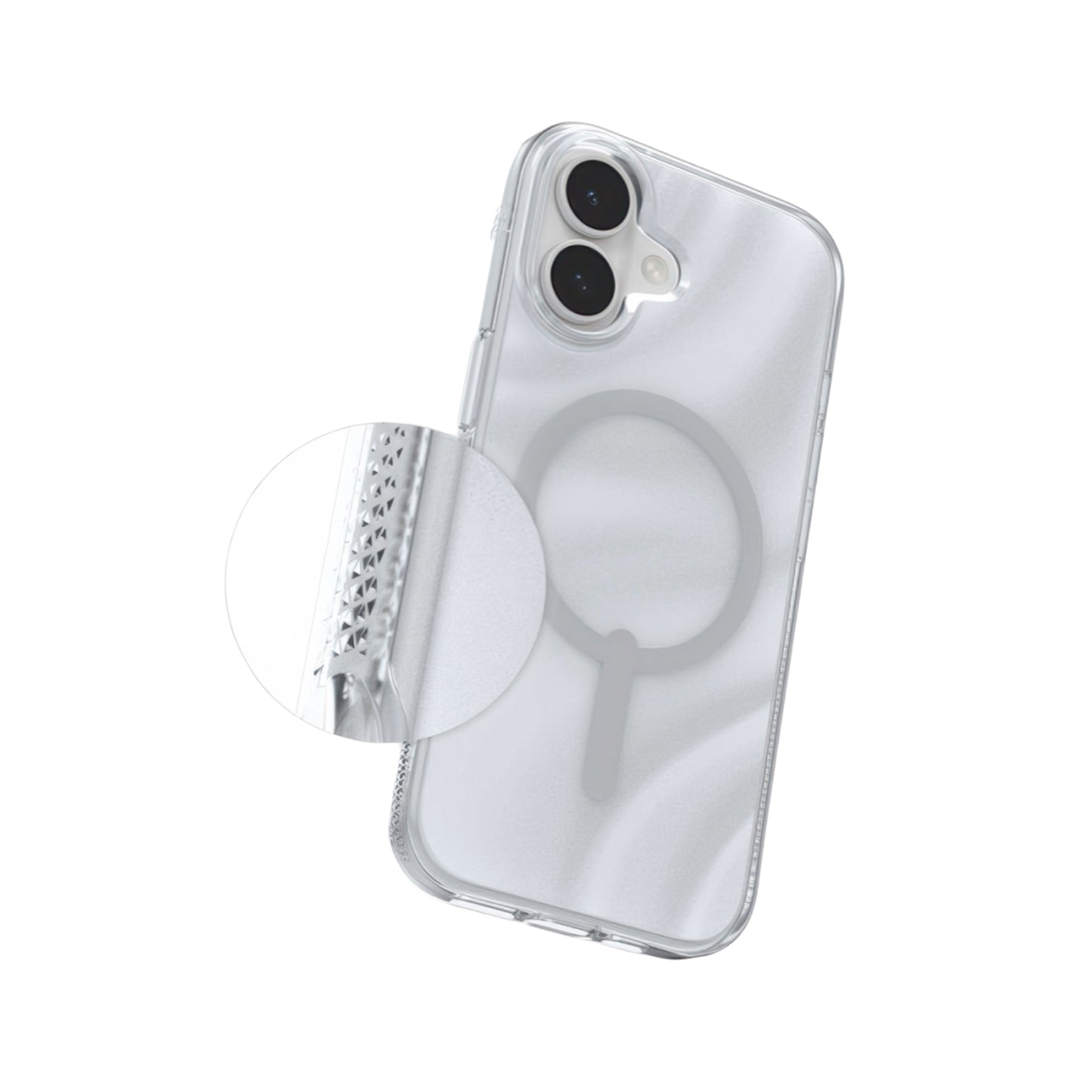 Estuche Zagg Milan Snap Glitter con magsafe para iPhone 17 - Gris