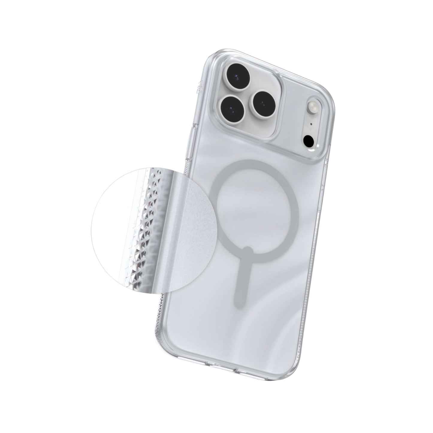 Estuche Zagg Milan Snap Glitter con magsafe para iPhone 17 Pro Max - Gris