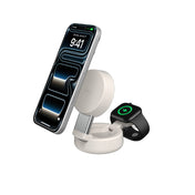 Base de carga Belkin Wireless 2 en 1 con Qi2 - Beige