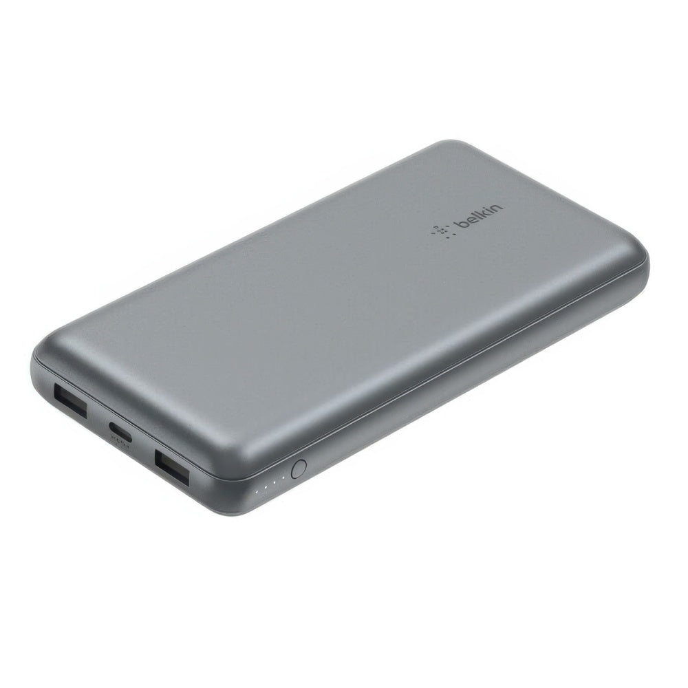 Batería Belkin Power Bank 20,000mAh con cable integrago USB-A/C 15W - Gris