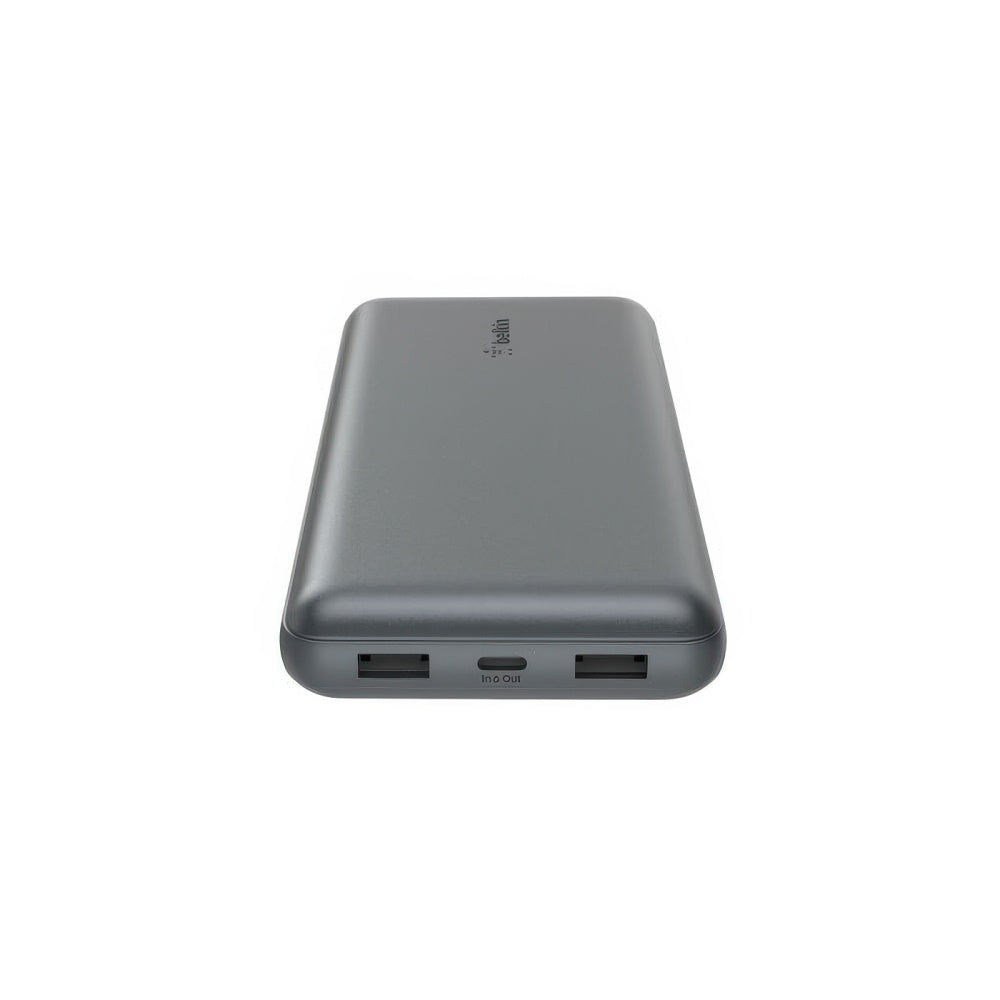 Batería Belkin Power Bank 20,000mAh con cable integrago USB-A/C 15W - Gris
