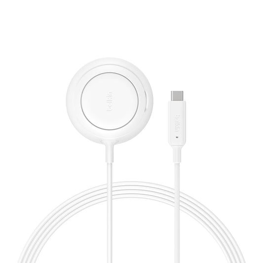 Cargador Belkin Wireless Single Charger Pad Qi2 25W para iPhone - Blanco