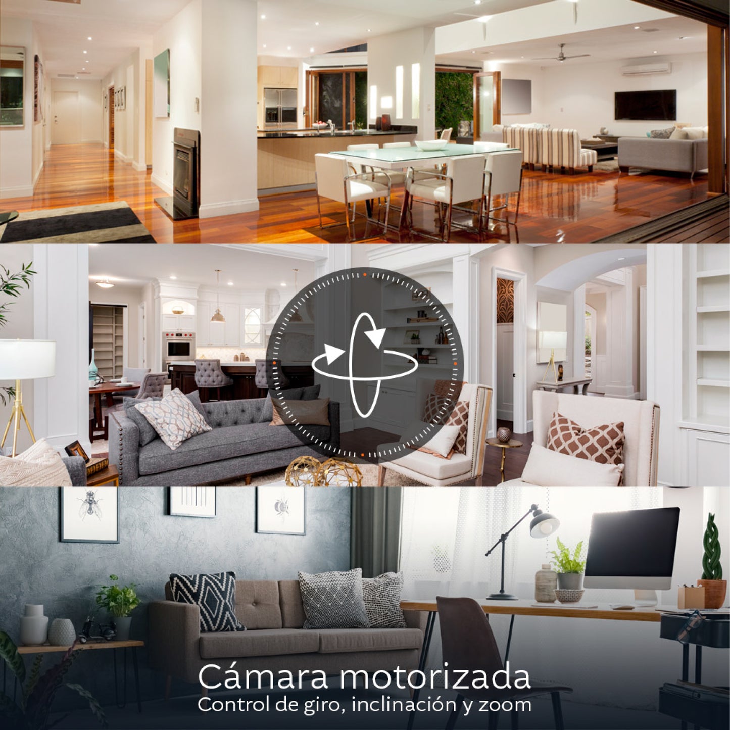 Cámara inteligente Nexxt 2K motorizada con cable para interiores