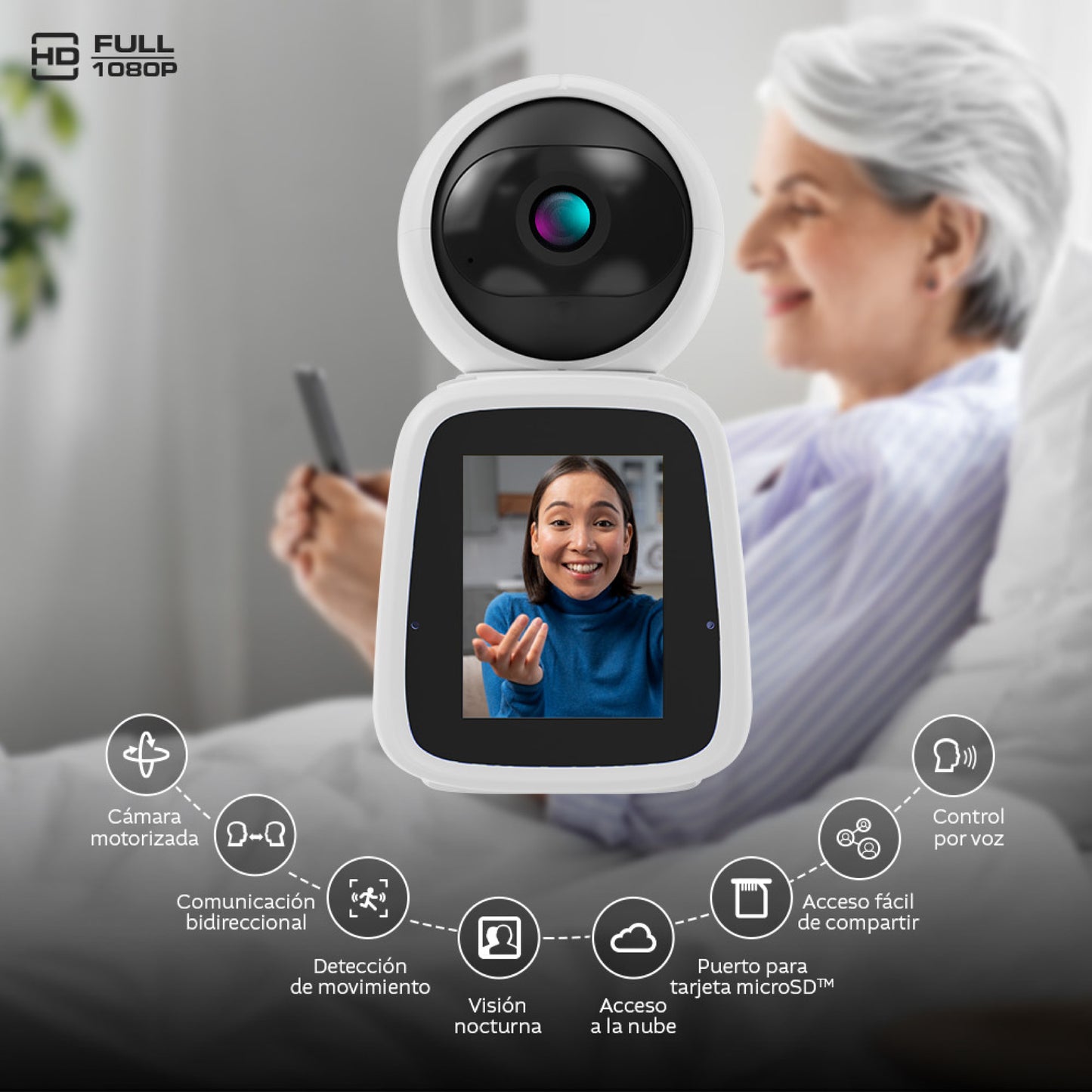 Cámara inteligente Nexxt motorizada de dos vías para interiores