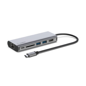 Hub USB C Belkin 6 Puertos 2 USB A 3.0 USB C PD 3.0 HDMI 4k SD Gigabit Ethernet Space Gray 1 ICon